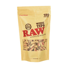 180PC BAG - RAW Pre-Rolled Wide Tips - Discreet Smoker