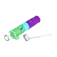 Lightning Silicone & Glass Concentrate Taster Pipe - 4.5"/ 10ct - Discreet Smoker