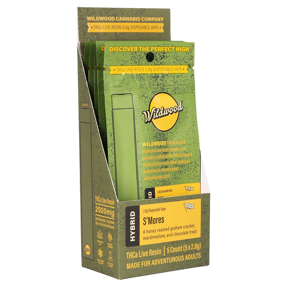 Wildwood Dispensary Grade Live Resin THCA Disposable | 2g | 5ct Display - Discreet Smoker
