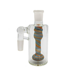 Colorful Swirl Handblown Glass Showerhead Perc Ash Catcher - Discreet Smoker
