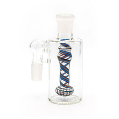 Colorful Swirl Handblown Glass Showerhead Perc Ash Catcher - Discreet Smoker