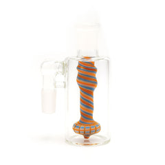 Colorful Swirl Handblown Glass Showerhead Perc Ash Catcher - Discreet Smoker