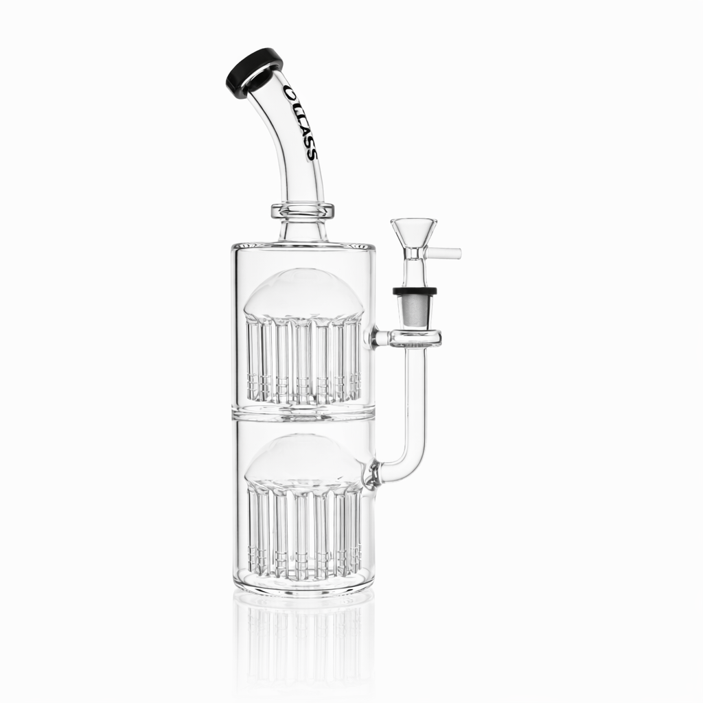 11" Double Tree Perc Scientific Glass Bong | Croia Glass - Discreet Smoker