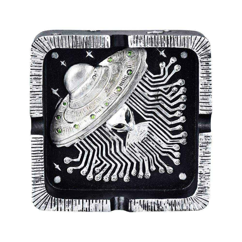 Alien Ship Circuit Polyresin Ashtray - 4.5" - Discreet Smoker