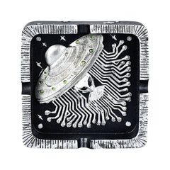 Alien Ship Circuit Polyresin Ashtray - 4.5" - Discreet Smoker