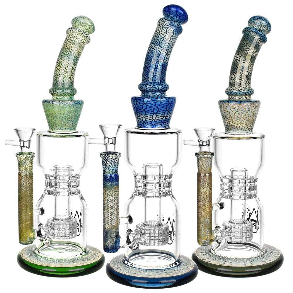 Pulsar Flower of Life Water Pipe - 12.25" - 14mm - Discreet Smoker