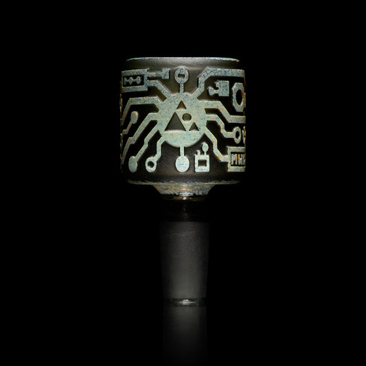 Circuitboard: Shadow Art Smoke and Silver Frit Bowl - Discreet Smoker
