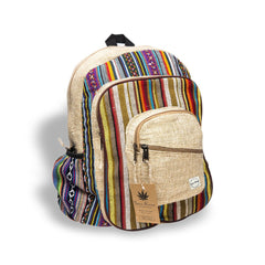 Core Hemp Large Boho Backpack - Front View
