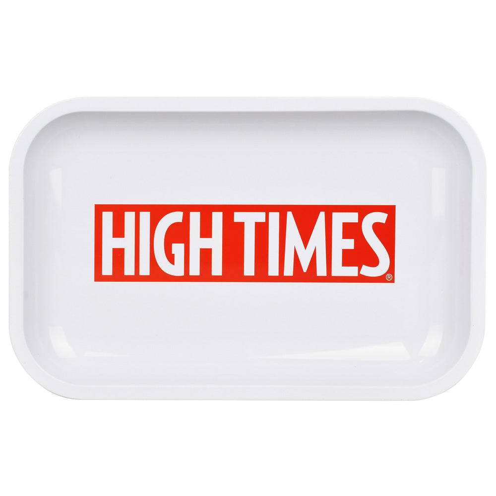 High Times Metal Rolling Tray - 11"x7" / High Times White - Discreet Smoker