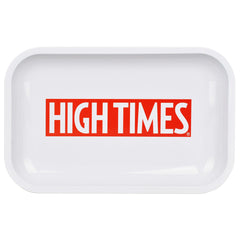 High Times Metal Rolling Tray - 11"x7" / High Times White - Discreet Smoker