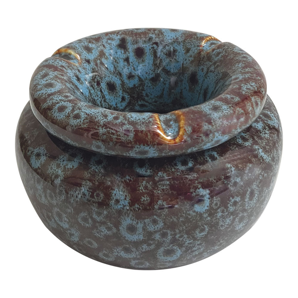 Fujima Moroccan Ceramic Ashtray - Reactive Blue / 5" - Discreet Smoker