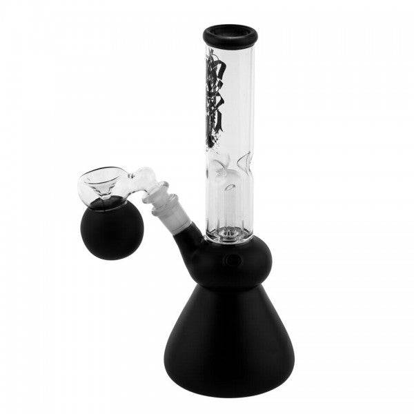 Amsterdam | 12" Black Glass Water Pipe w/ Dome Perc - Discreet Smoker
