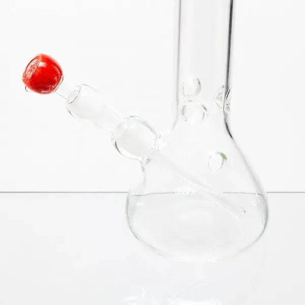 Boost | 17" Red Beaker Base Glass Water Pipe - Discreet Smoker