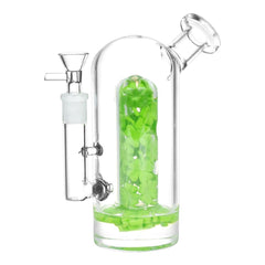 Lucky Clover Glass Water Pipe - 7.75" / 14mm F - Discreet Smoker