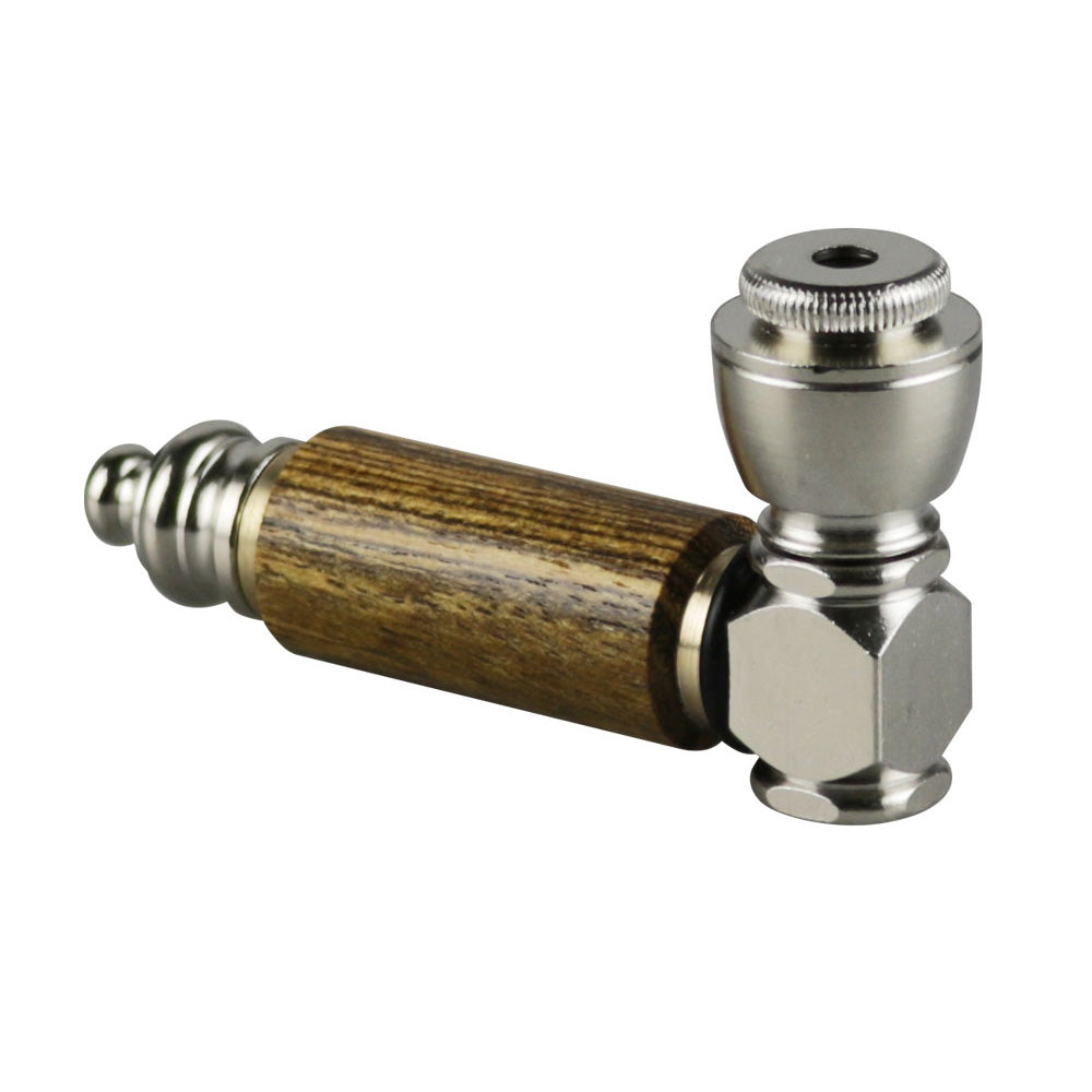 Exotic Wood & Stainless Steel Hand Pipe - Discreet Smoker