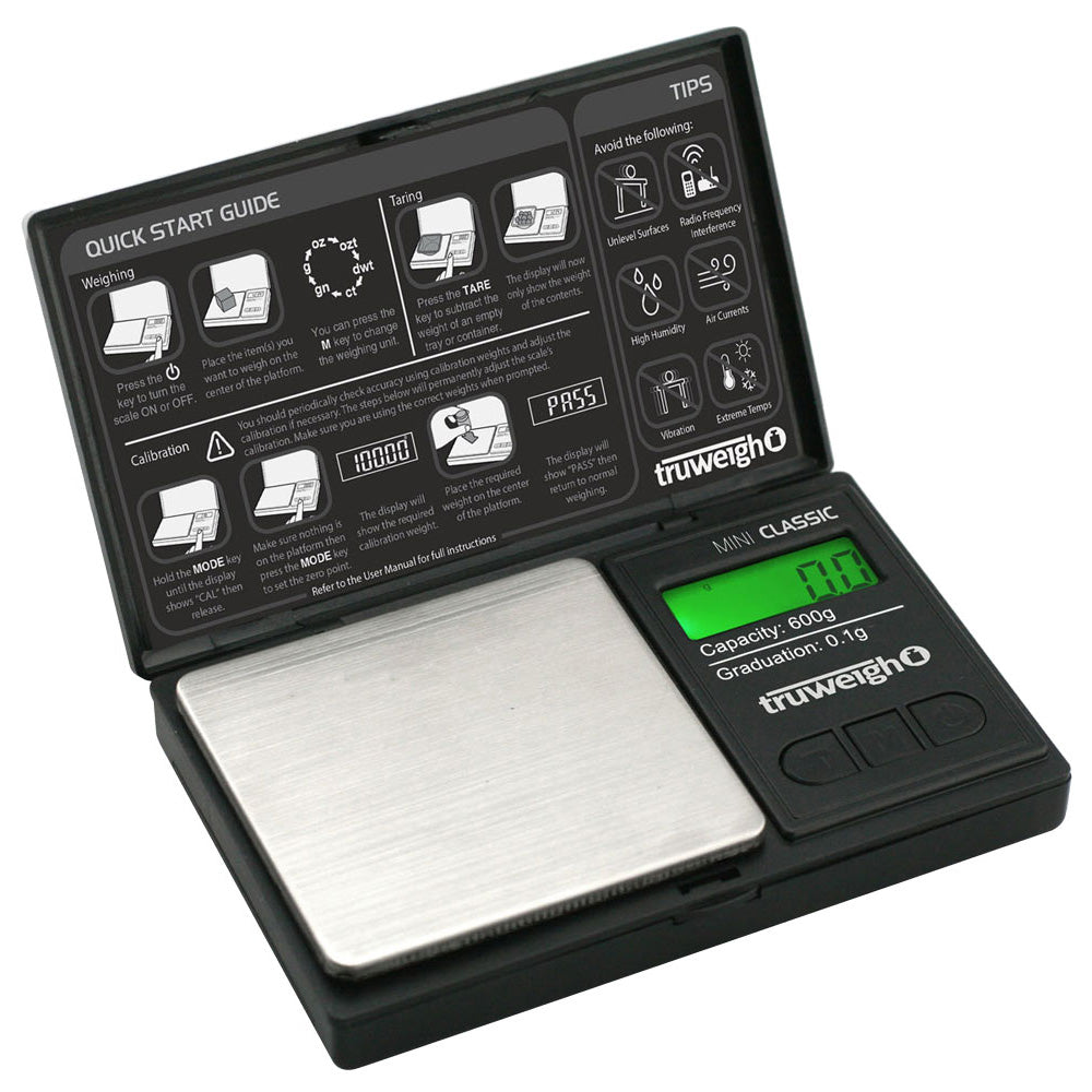Truweigh Mini Classic Digital Mini Scale | 600g x 0.1g - Discreet Smoker
