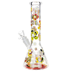 Cheech & Chong Glass Tie Dye Glow Glass Beaker Water Pipe - 10" / 14mm F - Discreet Smoker