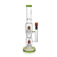 High Society | Gemini Premium Wig Wag Waterpipe (Green) - Discreet Smoker