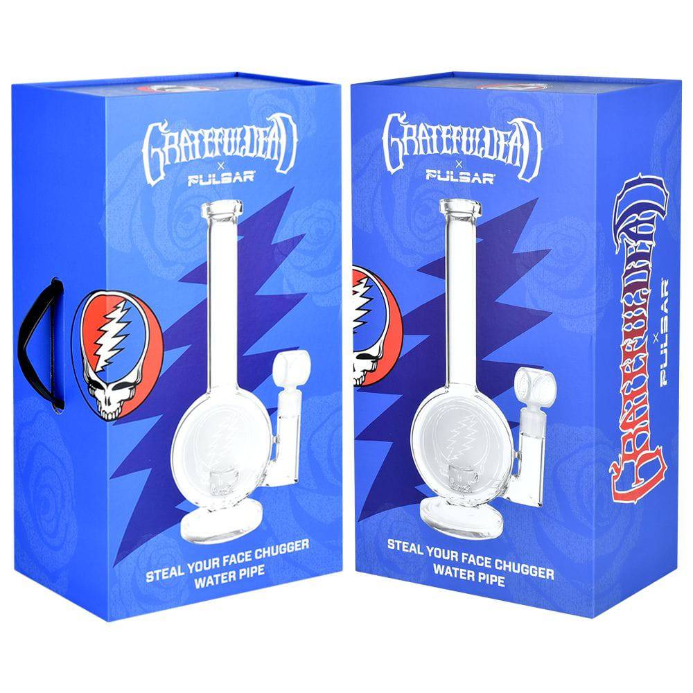 Grateful Dead x Pulsar Round Steal Your Face Water Pipe - 14.5" / 19mm F - Discreet Smoker