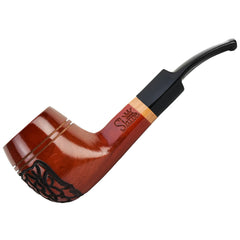 Pulsar Shire Pipes The Roscoe | Engraved Bulldog Saddle Stem Wood Pipe - Discreet Smoker
