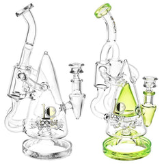 Lookah Glass Pyramid Recycler Water Pipe | 11" | 14mm F - Discreet Smoker