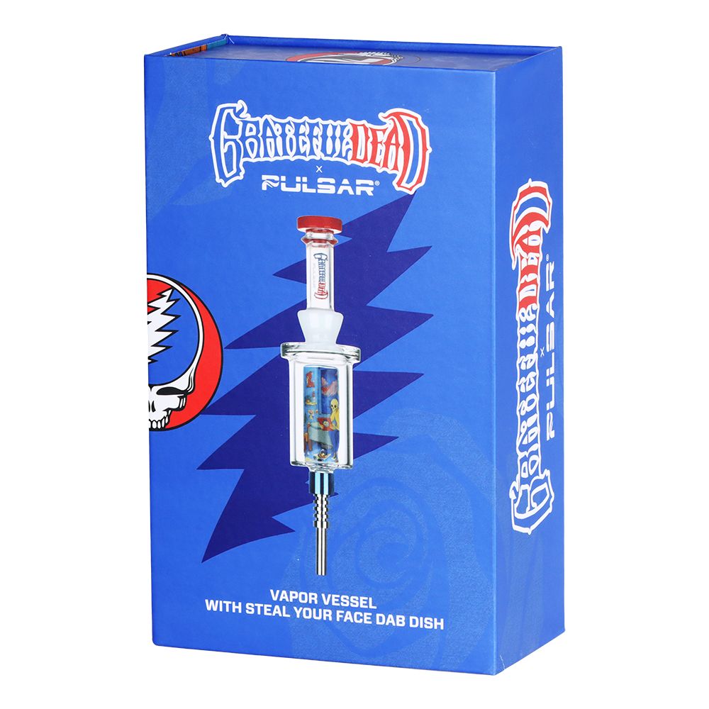 Grateful Dead x Pulsar Inside Print Vapor Vessel & SYF Dab Dish - 9.25" / Deadhead Dorm - Discreet Smoker