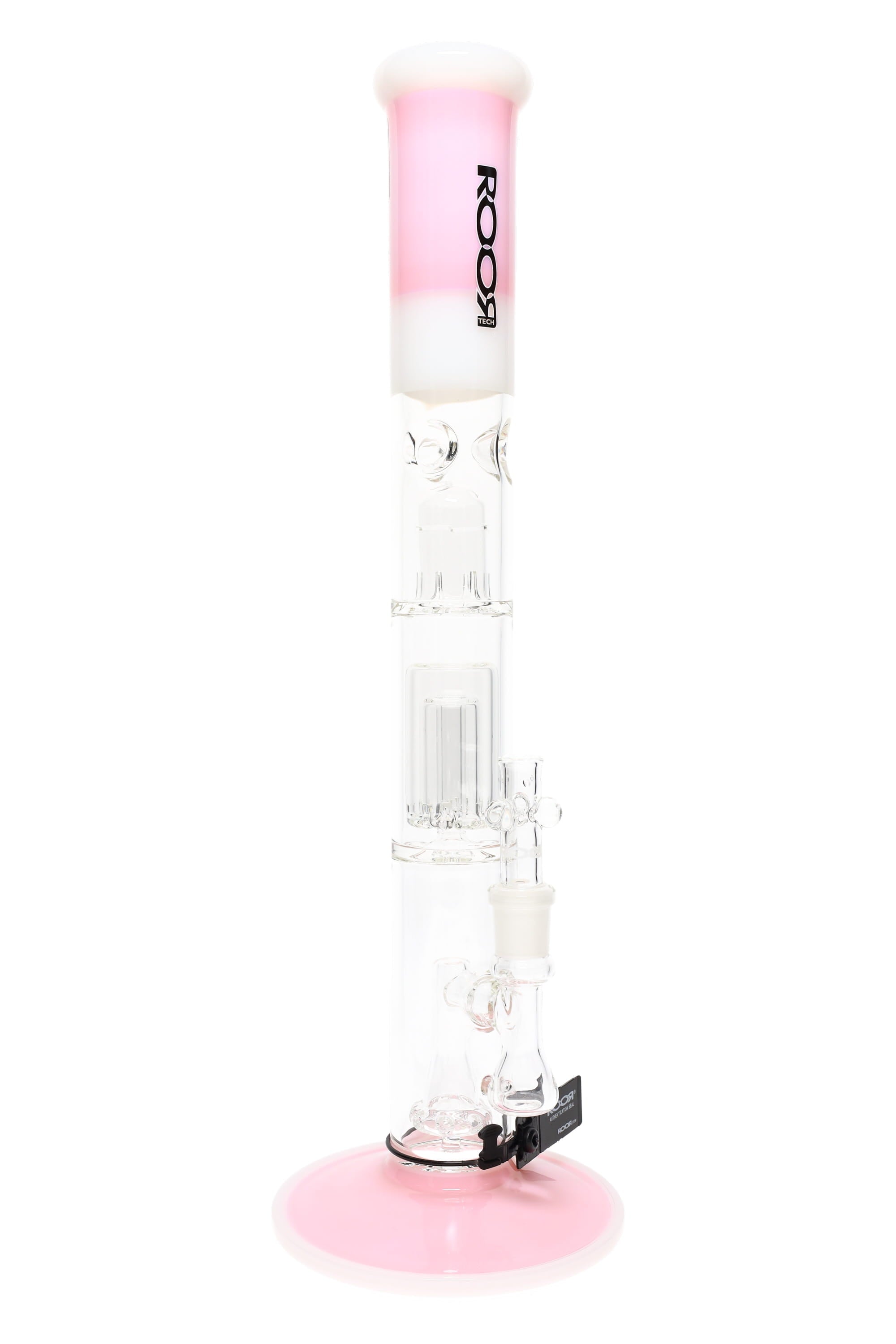 ROOR Tech Stemless Straight Tube Bong – Multi Percs – 18″ – 5 mm - Discreet Smoker