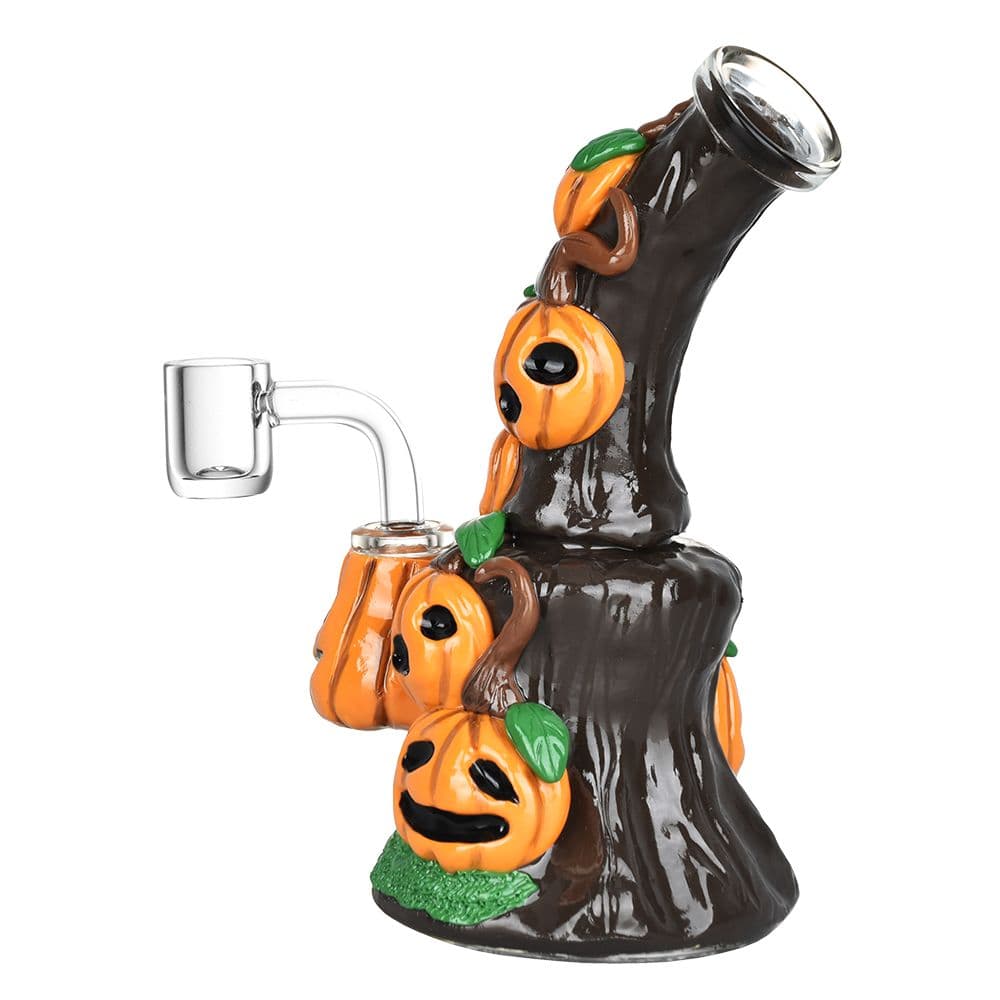 Piled Up Pumpkin Patch Enamel on Glass Dab Rig - 7" / 14mm F - Discreet Smoker