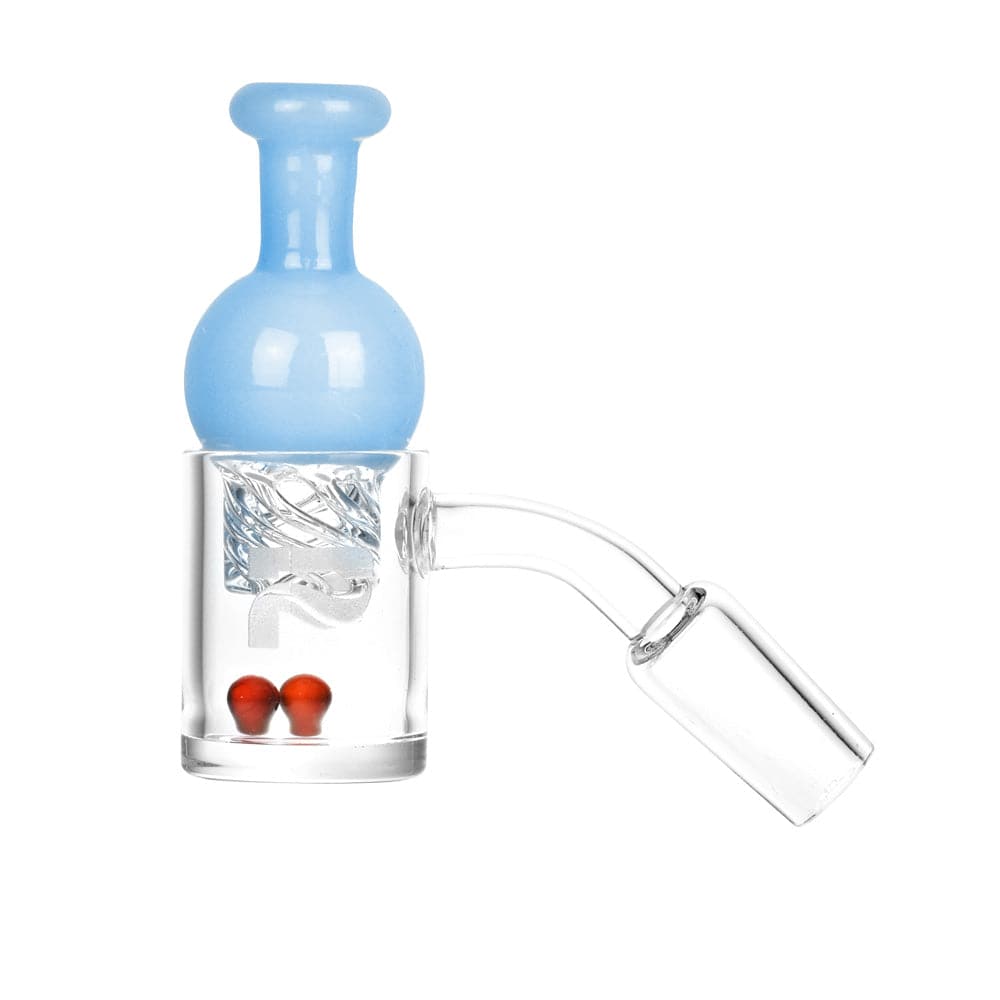 Pulsar Quartz Banger w/ Helix Carb Cap - 14mm M / Colors Vary - Discreet Smoker