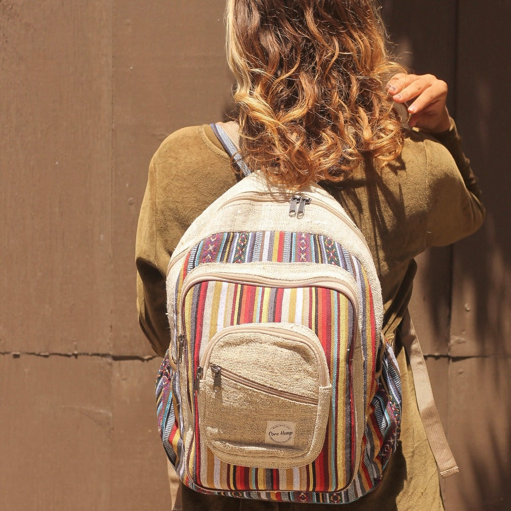 Core Hemp Large Backpack - Boho - With Model