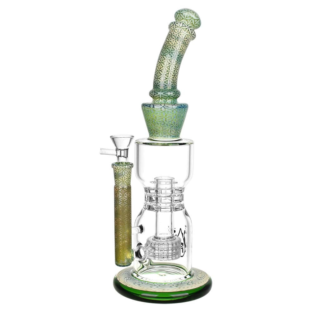 Pulsar Flower of Life Water Pipe - 12.25" - 14mm - Discreet Smoker