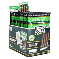 Hemper Hemp Rolls + Glass Tips | 12pk Display - Discreet Smoker