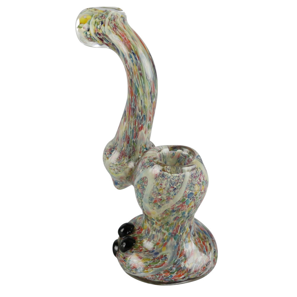 Rainbow Speckled Glass Bubbler Pipe - Discreet Smoker
