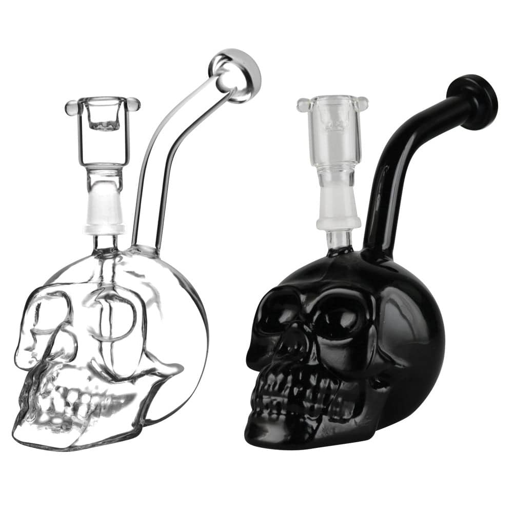 Glass Skull Bong | 14mm Male - Discreet Smoker