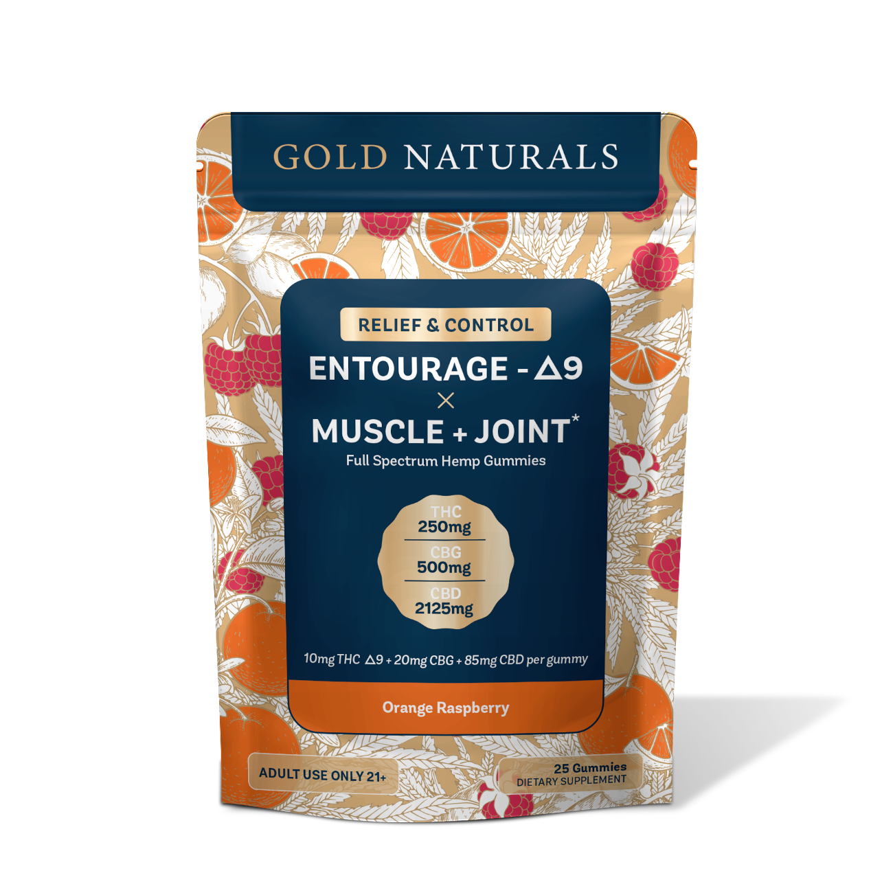 Gold Naturals Entourage Δ9 x Muscle + Joint Gummy - Discreet Smoker