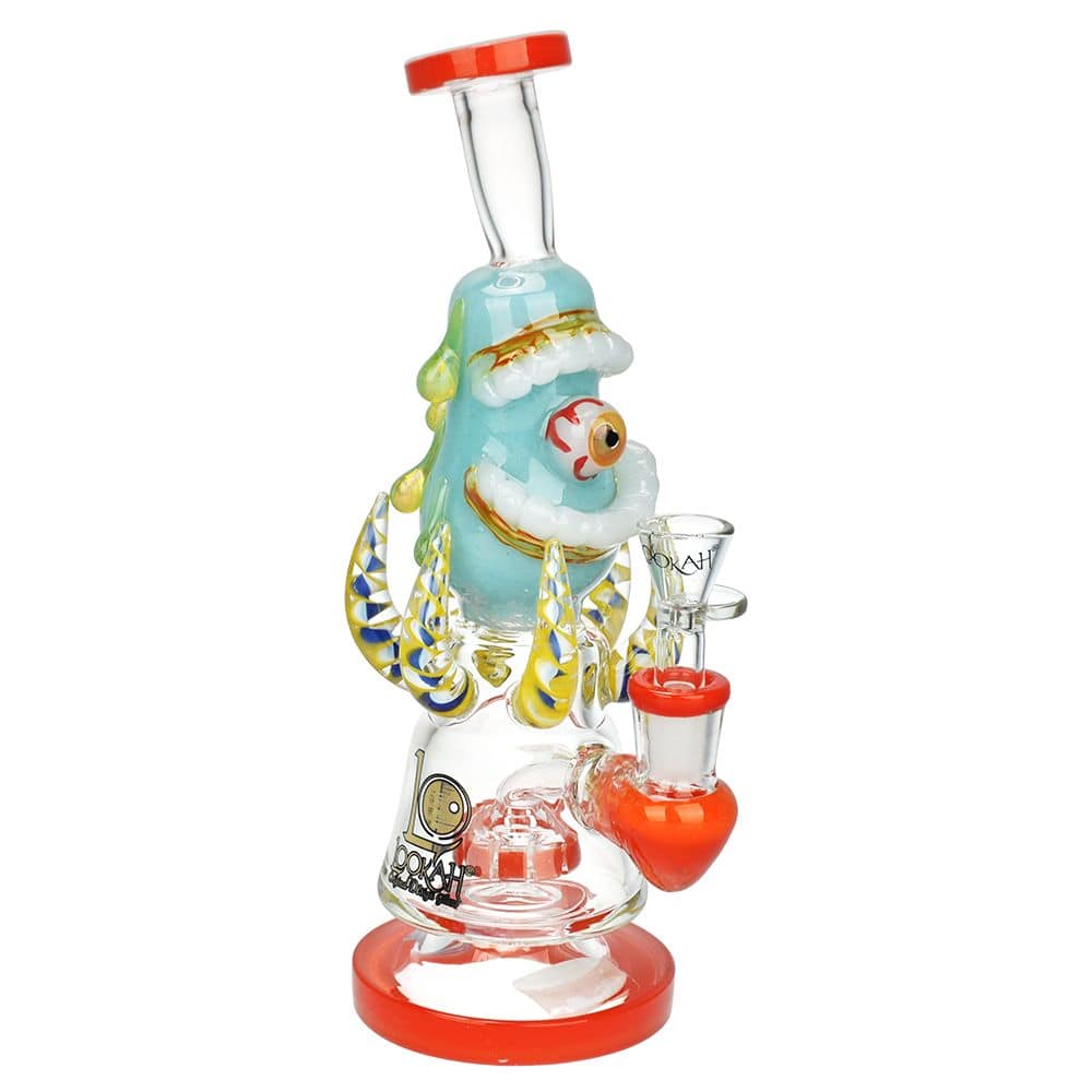 Lookah Glass Evil Eye Water Pipe - 9.75" / 14mm F - Discreet Smoker