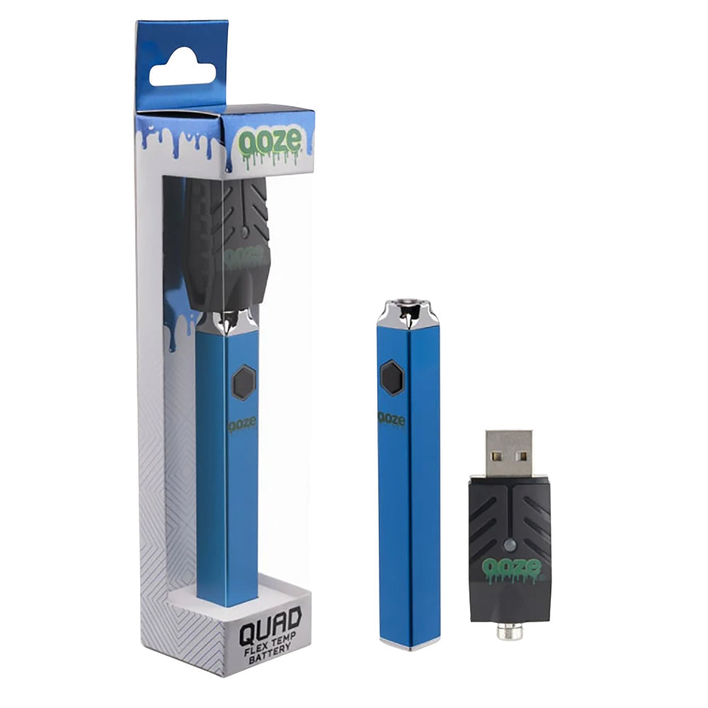 Ooze Quad Flex Temp Square Vape Pen 510 Battery - Discreet Smoker