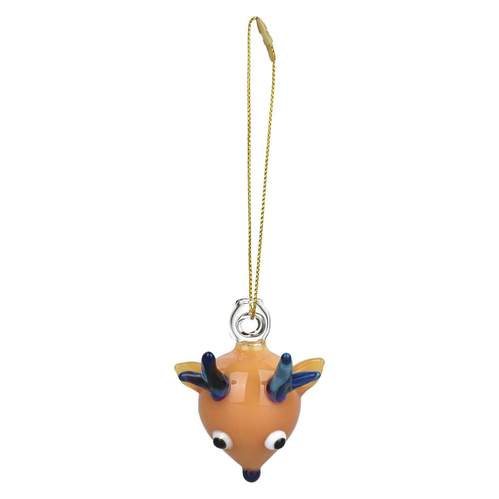 Santa's Secret Hangable Glass Christmas Ornament - 2.25" / Reindeer - Discreet Smoker