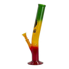 13.5" Rasta Colored Glass Water Pipe w/ Lion Logo - Discreet Smoker