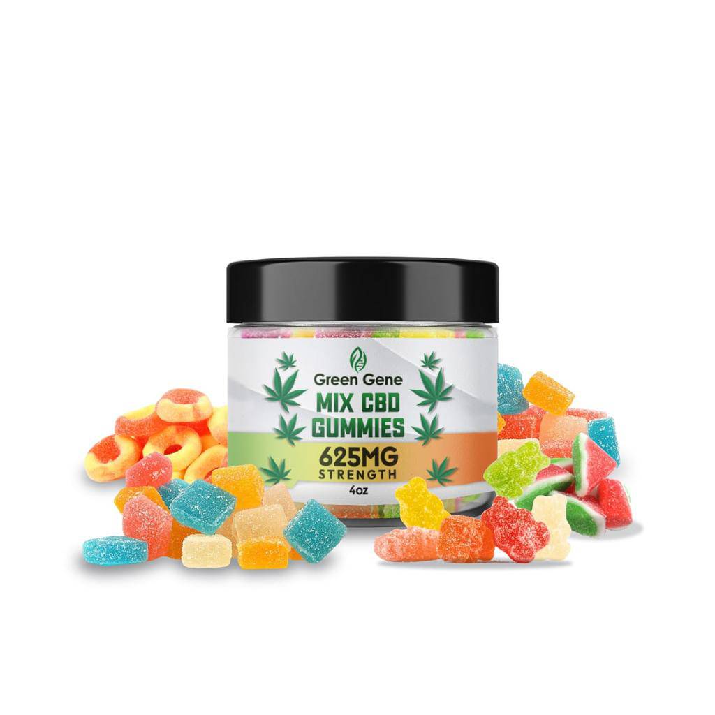 Green Gene High Potency CBD Mix Gummies 625MG - 5000MG - Discreet Smoker