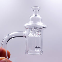 Quartz Banger Set with Spinning Carb Cap and Terp Pearls - Discreet Smoker