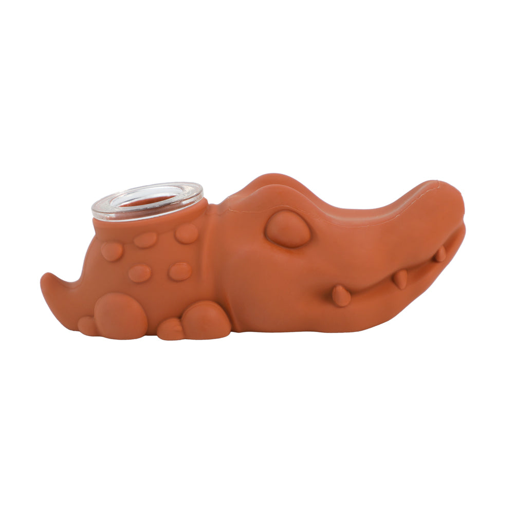 Silicone Crocodile Hand Pipe - Discreet Smoker