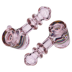 Slime Marble Striped Hammer Glass Hand Pipe - 4.75" - Discreet Smoker