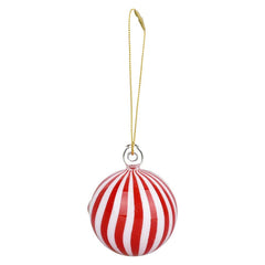 Santa's Secret Hangable Glass Christmas Ornament Hand Pipe - 2.75" / Peppermint - Discreet Smoker