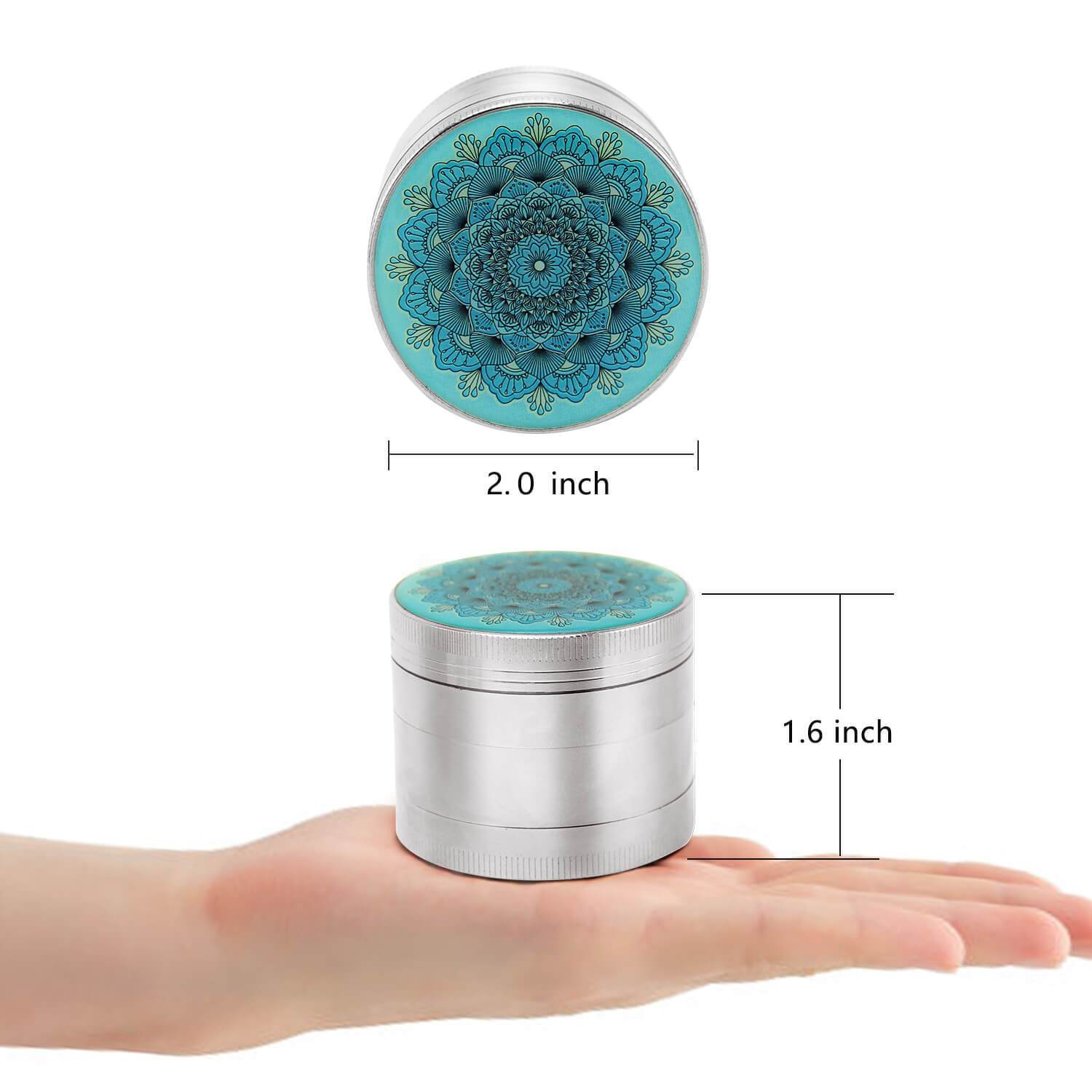 Mandala Grinder Silver - Discreet Smoker