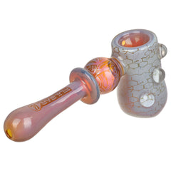 Pulsar Inside Print Glass Hammer Bubbler | THC Blueprint | 5.25" - Discreet Smoker