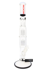 ROOR Tech 17" Multicolor Straight Tube – Double Tree Percs, Ice Pinch, Glass-on-Glass - Discreet Smoker