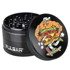 Pulsar Artist Series Grinder | Wooden Cyclops Skateburger - Discreet Smoker