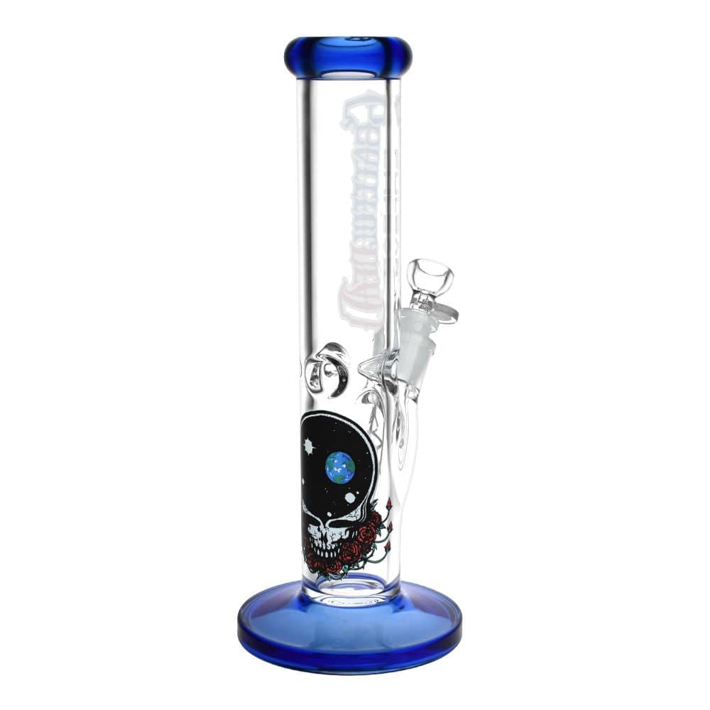 Grateful Dead x Pulsar Space Your Face Straight Tube Glass Water Pipe - 11.75" / 14mm F - Discreet Smoker