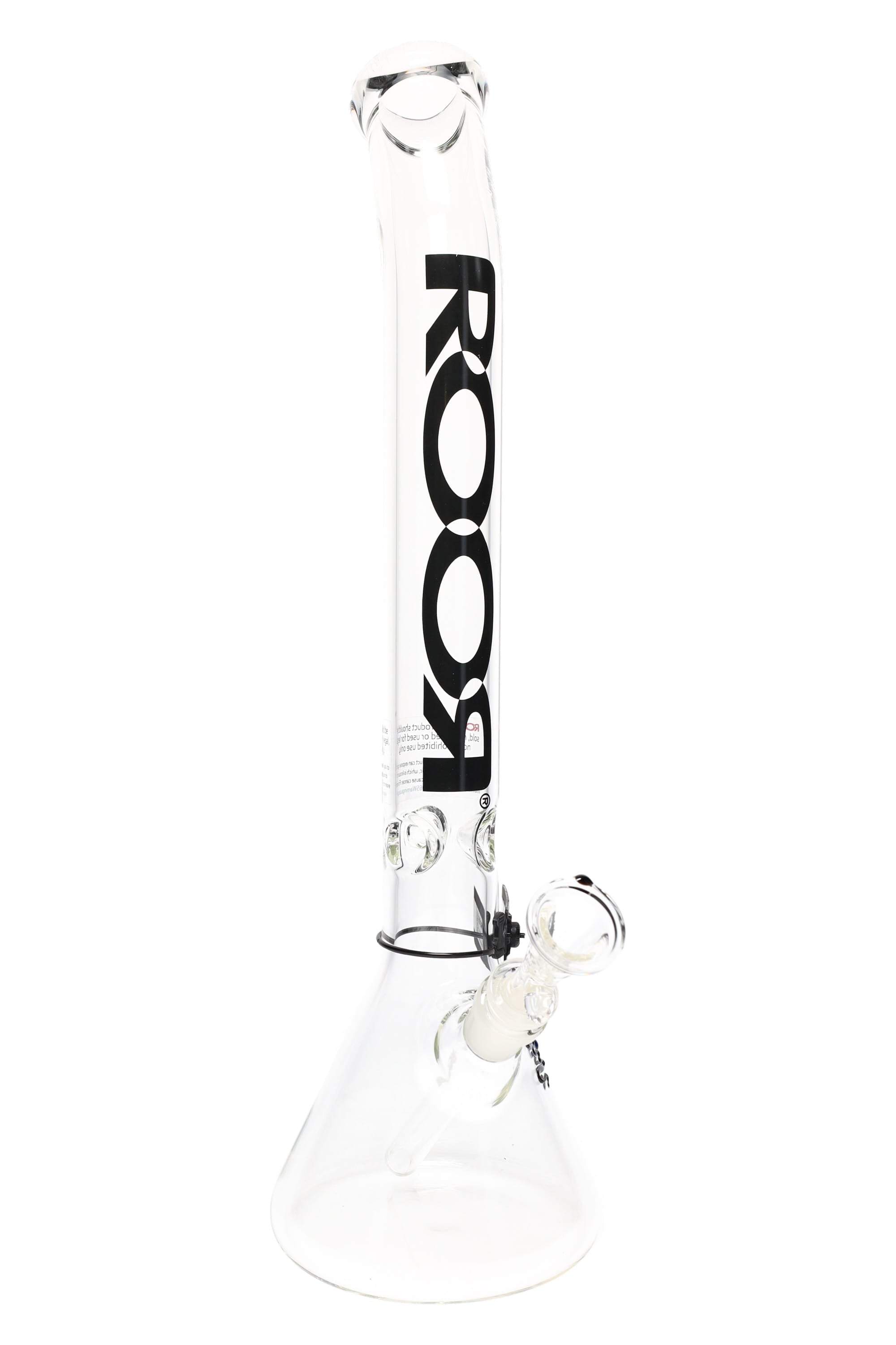 ROOR 18″ Bent-Neck Beaker Bong – 5 mm Thick Glass-on-Glass w/ Ice Pinch - Discreet Smoker